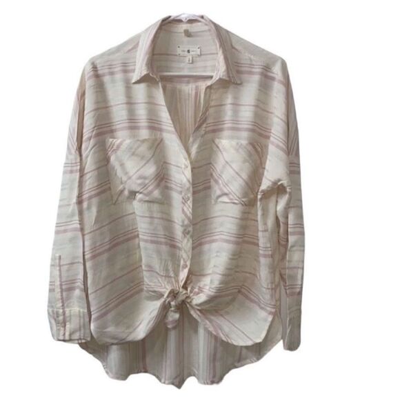 Lou & Grey Tie-front Button Up Shirt(Size Small) - Picture 5 of 7